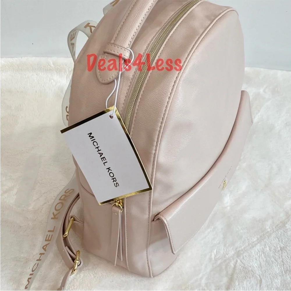 Michael Kors Backpack Logo Straps Beige Nude NWT